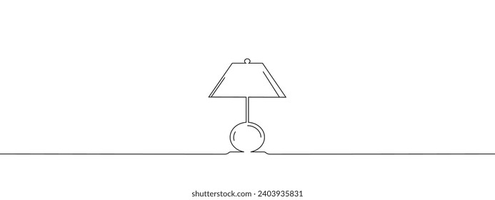 Abstract table lamp with lampshade continuous one line art drawing