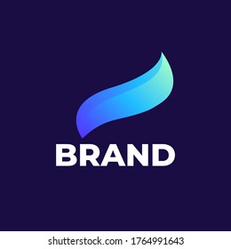 abstract tail / fire logo concept vector illustration with blue energy color for company / brand identity.