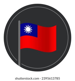 Abstract Taiwan Flag Flat Icon in Circle Isolated on White Background