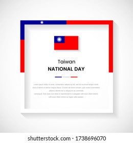 Abstrakte Taiwan Flaggen quadratische Rahmen Bild. Klassischer Länderrahmen mit Text für den Nationaltag Taiwans