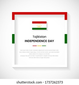 Abstract Tajikistan flag square frame stock illustration. Classic country frame with text for Independence day of Tajikistan
