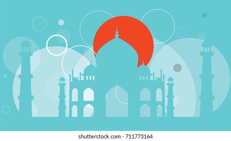 Abstract tajmahal with random circles