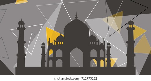 Abstract tajmahal with random triangles
