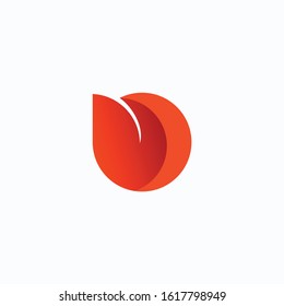 Abstract tale of fox. Digital logo. Letter B.