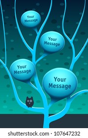 Abstract talk bubble tree. Vector