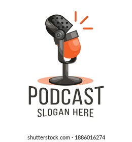 abstract talking microphone logo template