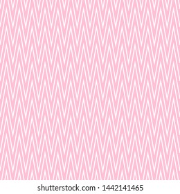 Abstract Tall Zig Zag Geometric Childish Style Seamless Pattern. White Ornament on Pink Background. Vector Illustration. Pattern for Apparel , Wallpaper,  Fabric, Wrapping, Textile.