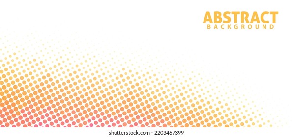 Abstract tangerine color dotted background with halftone effect. Simple vector graphic pattern with gradient