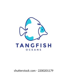 abstract tangfish logo design vector