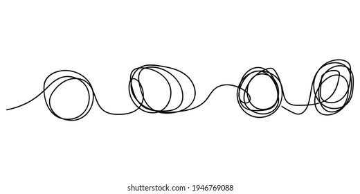 Abstract Tangle scrawl isolated on white background
