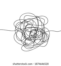 Abstract tangle thread. Vector illustration isolated on white background