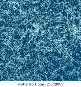 Abstract tangled curves seamless pattern
