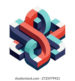 Abstract tangled geometric shapes gradient dark blue and white diagonal split modern minimalist vector illustration