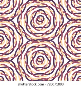 Abstract tangled round motifs vector seamless pattern