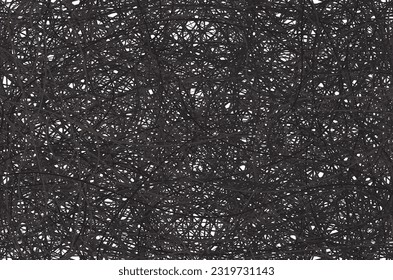 Abstract tangled structure for background, hand drawn lines vector, random chaotic lines, unusual creativity