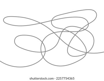 Abstract tangled texture. Random chaotic lines. Hand drawn object from the beginning and the end. Vector illustration.