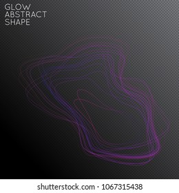 Abstract tangled threads shape isolated on transparent black background. Bright colorful gradient blend creates liquid motion with transparent glow. Energy power plasma with futuristic edge blur.
