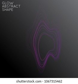 Abstract tangled threads shape isolated on transparent black background. Bright colorful gradient blend creates liquid motion with transparent glow. Energy power plasma with futuristic edge blur.