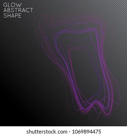 Abstract tangled threads shape isolated on transparent black background. Bright colorful gradient blend creates liquid motion with transparent glow. Energy power plasma with futuristic edge blur 