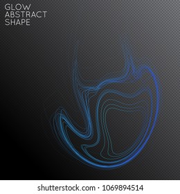 Abstract tangled threads shape isolated on transparent black background. Bright colorful gradient blend creates liquid motion with transparent glow. Energy power plasma with futuristic edge blur 