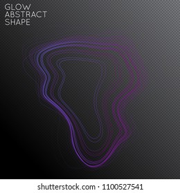 Abstract tangled threads shape isolated on transparent black background. Bright colorful gradient blend creates liquid motion with transparent glow. Energy power plasma with futuristic edge blur 