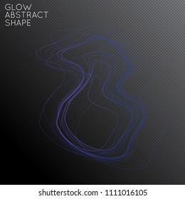 Abstract tangled threads shape isolated on transparent black background. Bright colorful gradient blend creates liquid motion with transparent glow. Energy power plasma with futuristic edge blur 