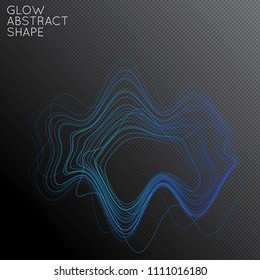 Abstract tangled threads shape isolated on transparent black background. Bright colorful gradient blend creates liquid motion with transparent glow. Energy power plasma with futuristic edge blur 