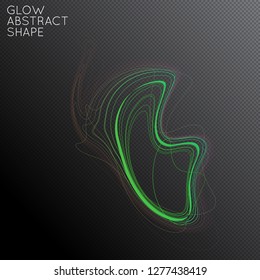 Abstract tangled threads shape isolated on transparent black background. Bright colorful gradient blend creates liquid motion with transparent glow. Energy power plasma with futuristic edge blur