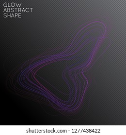 Abstract tangled threads shape isolated on transparent black background. Bright colorful gradient blend creates liquid motion with transparent glow. Energy power plasma with futuristic edge blur
