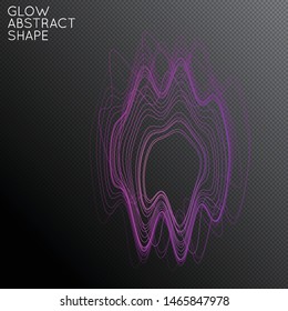 Abstract tangled threads shape isolated on transparent black background. Bright colorful gradient blend creates liquid motion with transparent glow. Energy power plasma with futuristic edge 