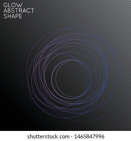 Abstract tangled threads shape isolated on transparent black background. Bright colorful gradient blend creates liquid motion with transparent glow. Energy power plasma with futuristic edge 