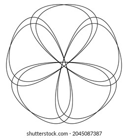 Abstract tangled, twine, intersecting lines mandala, motif, lotus shape, icon