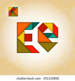 Abstract Tangram Alphabet 
