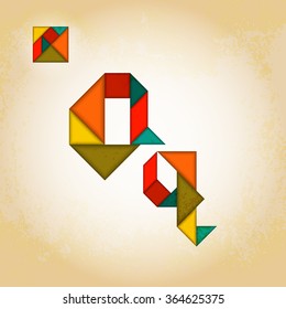 Abstract Tangram Alphabet