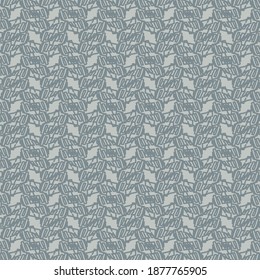 Abstract tapestry, with a pattern with a kind of leaves inclined sometimes to the right and sometimes to the left. Blue wallpaper texture. Textile design.
