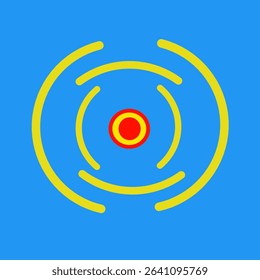 Abstract Target with Concentric Circles on Blue