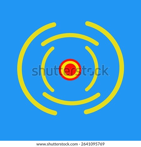 Abstract Target with Concentric Circles on Blue