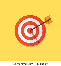 Abstract Target Flat Design Icon Illustration