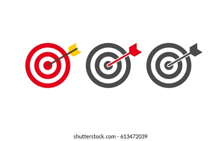 Abstract target flat design icon illustration set