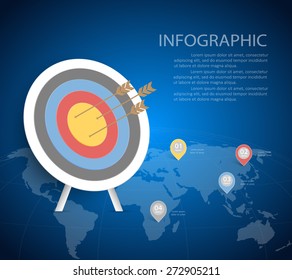 Abstract Target Template. Can be used for workflow layout, banner, diagram, web design, infographic Vector Eps10