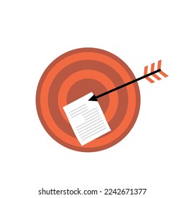 abstract target vector illustration with paper in the center. target for archery sports or business marketing purposes. bullseye icons