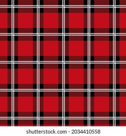 Abstract tartan background check seamless pattern. Buffalo check plaid gingham checker black, red. Endless texture with decorative paper, fabric.