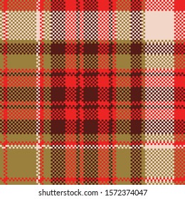 Abstract tartan seamless pixel pattern. Vector illustration.