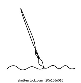 Abstract tassel as line drawing on white background. Vector