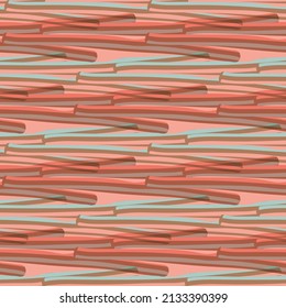 Abstract tassle stripe watercolor vector seamless pattern backdround. Groups of overlapping painterly tassels horizontal striped backdrop. Red blue texture design repeat. All over print for packaging