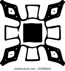Abstract tattoo design isolated on a white background.