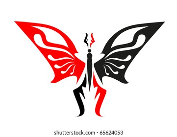 abstract tattoo - a magic butterfly