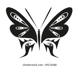 abstract tattoo - a magic butterfly