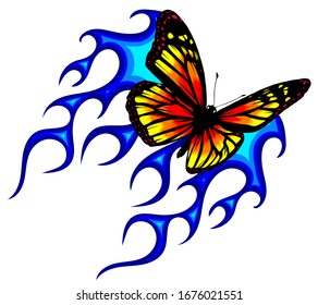 abstract tattoo - a magic butterfly vector illustration