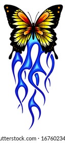 tatuaje abstracto - ilustración vectorial mágica mariposa